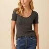 Itana Dream Rib Tee - Anthracite