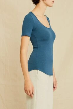 Itana Dream Rib Tee - Azure -NovaWear Shop 0018 Short Sleeve Itana Azure 0270 web 60de7fd6 be34 4500 87fc 83e286cc745f