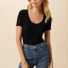 Itana Dream Rib Tee - Black