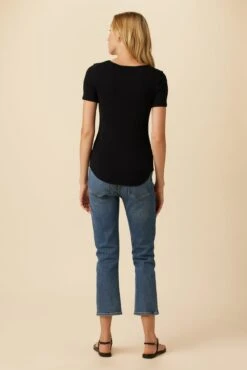 Itana Dream Rib Tee - Black -NovaWear Shop 0018 Short Sleeve Itana Black 3