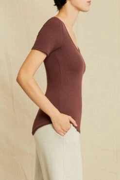 Itana Dream Rib Tee - Mocha -NovaWear Shop 0018 Short Sleeve Itana Mocha 4398 web e3339baf 08b3 4725 8402 06aa4fdbb1cc