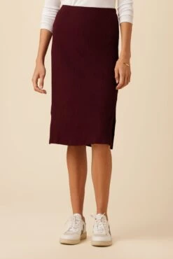 Vindy Paris Rib Skirt - Plum Ora Stripe -NovaWear Shop 0054 Vindy Paris Rib Ora Stripe 1