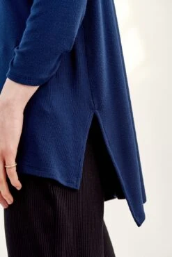 Celine 3/4 Sleeve Dream Rib Tee - Ocean -NovaWear Shop 0069 Celine Navy 1881 web 88c5be67 c4a0 4647 abd2 20792f9c92b8