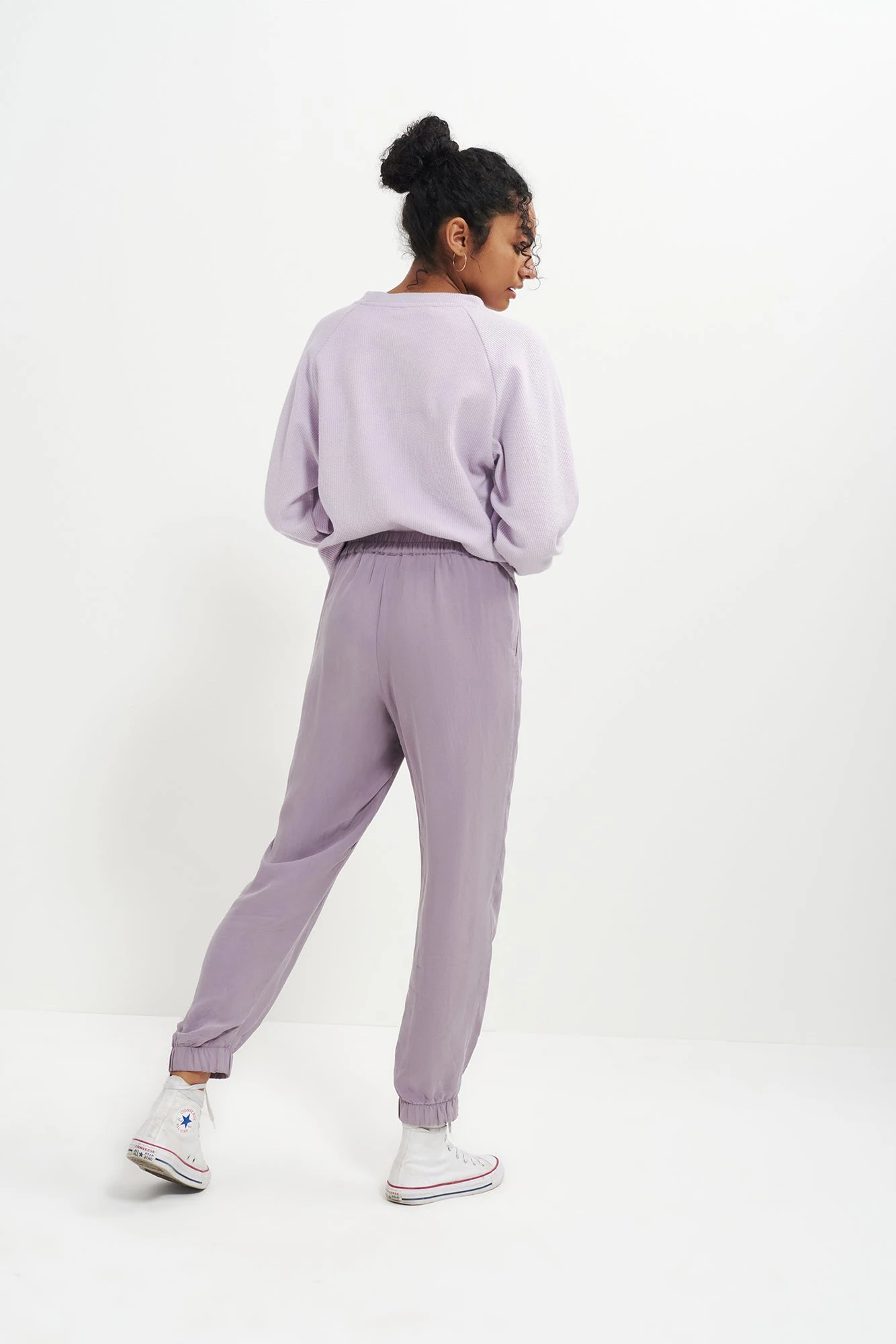 Henri Cupro Joggers - Lilac 3 Henri Cupro Joggers - Lilac - Image 3