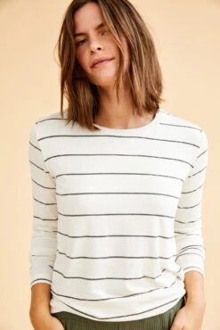 Berkeley Long Sleeve Dream Knit Tee - White Havana Stripe -NovaWear Shop 0108LongSleeveBerkeleyWhiteHavanaStripe 5882 web 89423753 7949 4123 8bf3 19cff26b5338