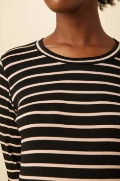 Berkeley Long Sleeve Dream Knit Tee - Black And Rose 7 Berkeley Long Sleeve Dream Knit Tee - Black And Rose -NovaWear Shop 0108 Berkeley Long Sleeve Black and Rose 4