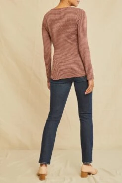 Itana Long Sleeve Scallop Knit Tee - Maple Quartz Stripe -NovaWear Shop 0110 Itana Scallop Maple Quartz 3391 web 17436931 537d 4240 a261 eabeefe0ecca