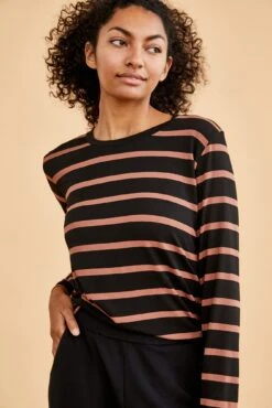 New Release 11 Berkeley Long Sleeve Dream Knit Tee - Buren Stripe