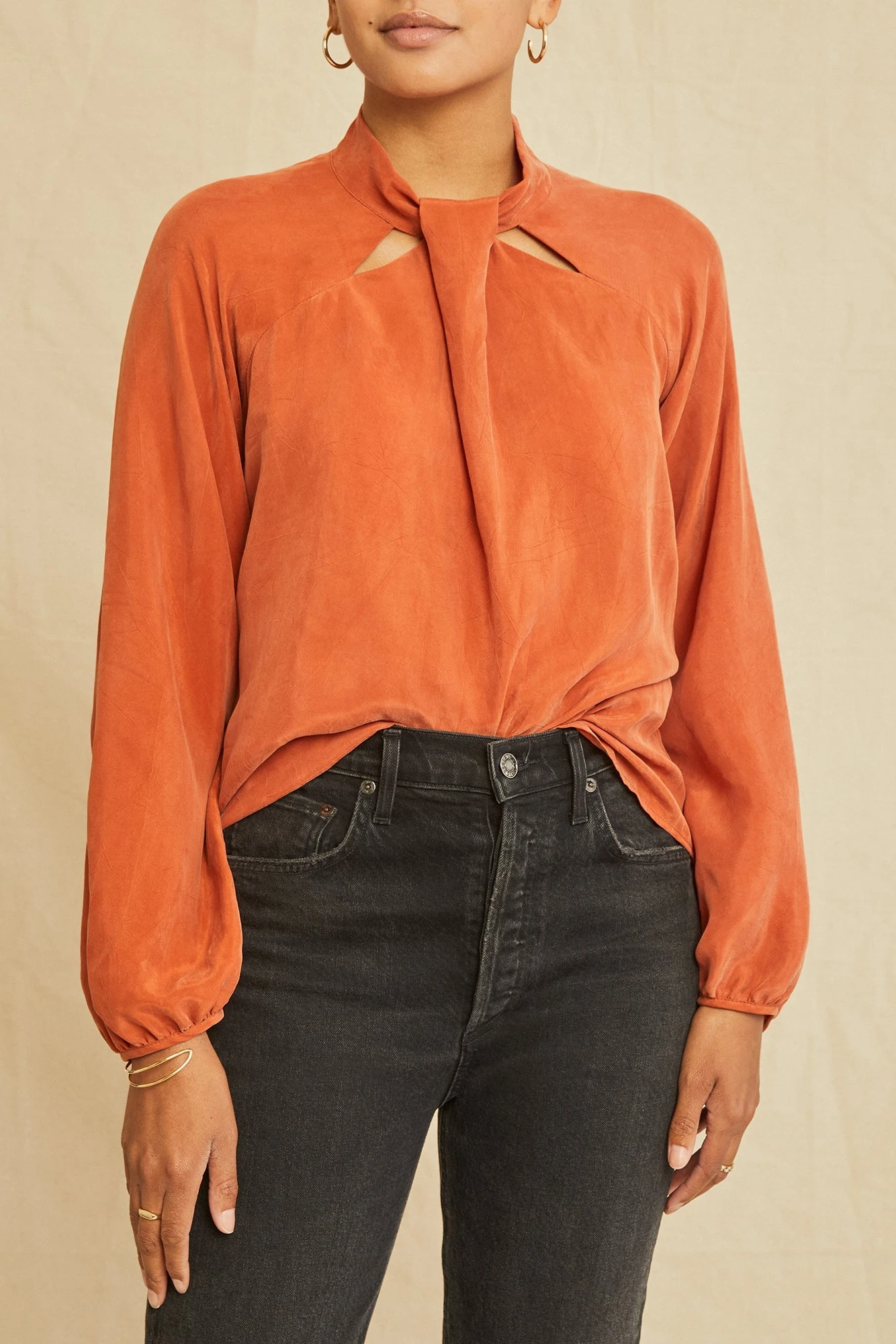 Papillon Cottonseed Cupro Blouse - Umber 1 Papillon Cottonseed Cupro Blouse - Umber