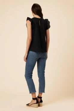 Katia Cotton Eyelet Blouse - Black 6 Katia Cotton Eyelet Blouse - Black -NovaWear Shop 0179 Katia Eyelet Black 3