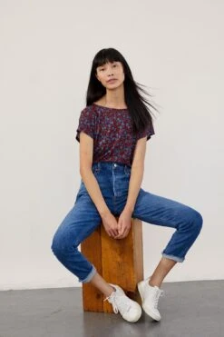 Laurie Silken Modal Tee -NovaWear Shop 0204 Laurie North Shore Floral 02462