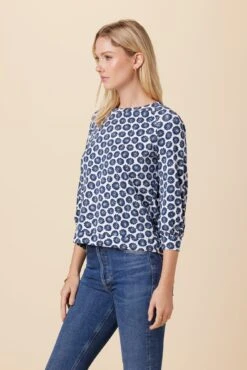 Issa Reverie Knit Tee - Calico Navy -NovaWear Shop 0223 Issa Calico Navy 2