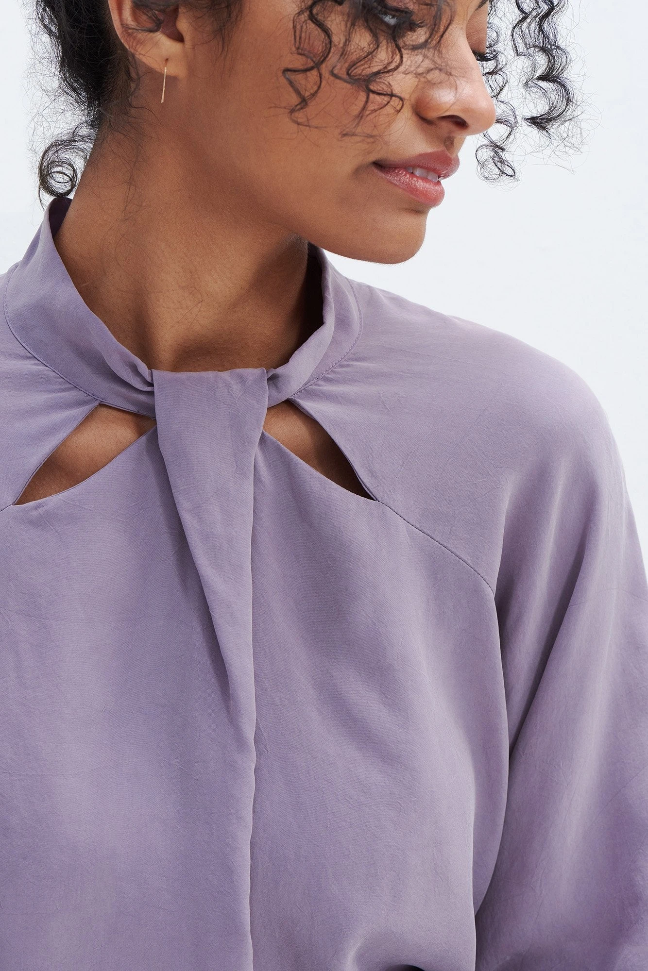 Papillon 3/4 Sleeve Blouse - Lilac 6 Papillon 3/4 Sleeve Blouse - Lilac - Image 6