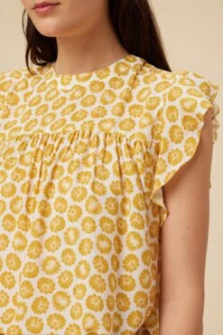 Calla Ecovero Blouse - Calico Sunflower -NovaWear Shop 0329R1 Calla Calico Sunflower 0563