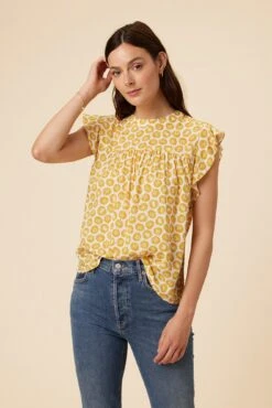 Calla Ecovero Blouse - Calico Sunflower