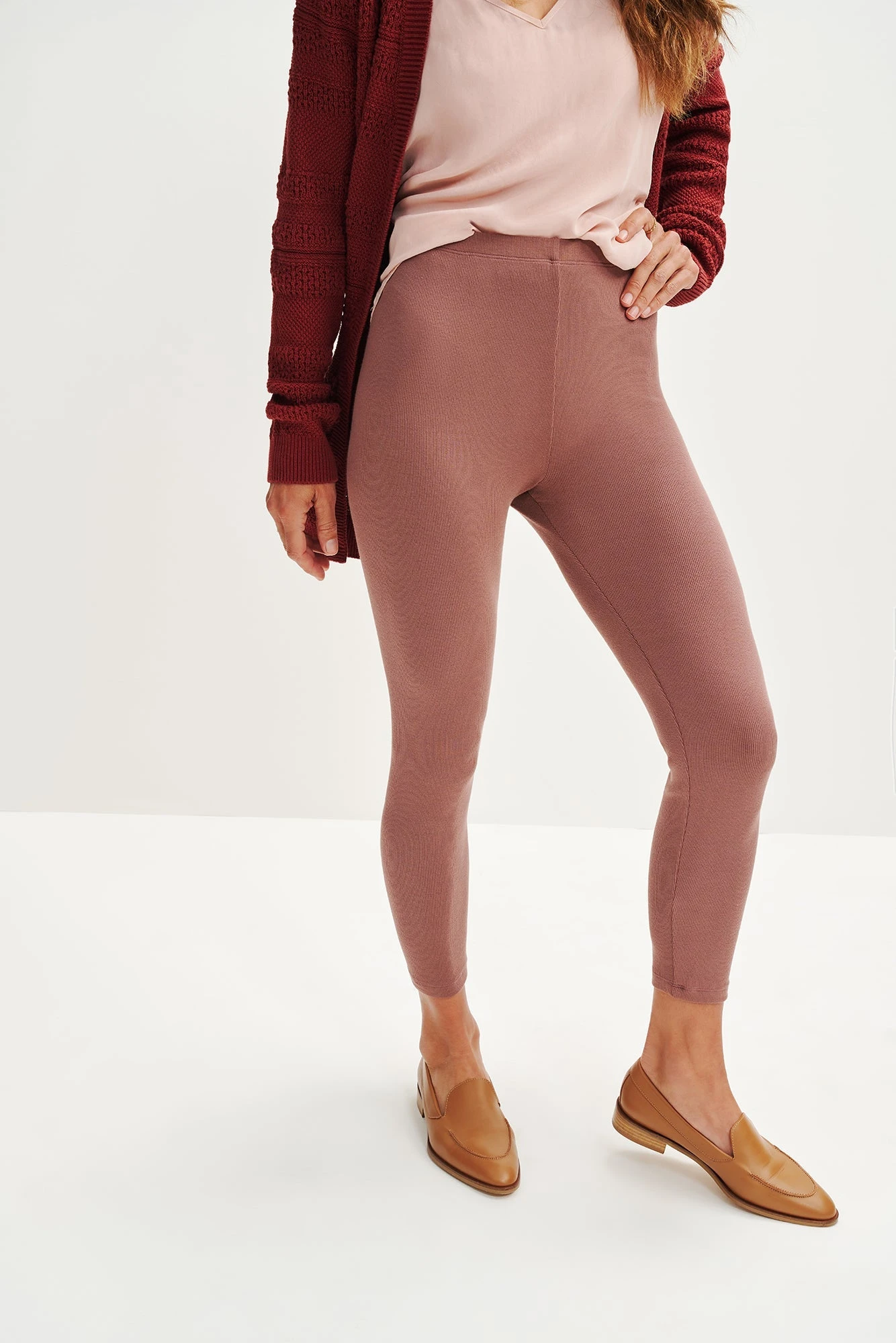 Magda Cropped Dream Rib Leggings - Quartz 3 Magda Cropped Dream Rib Leggings - Quartz - Image 3
