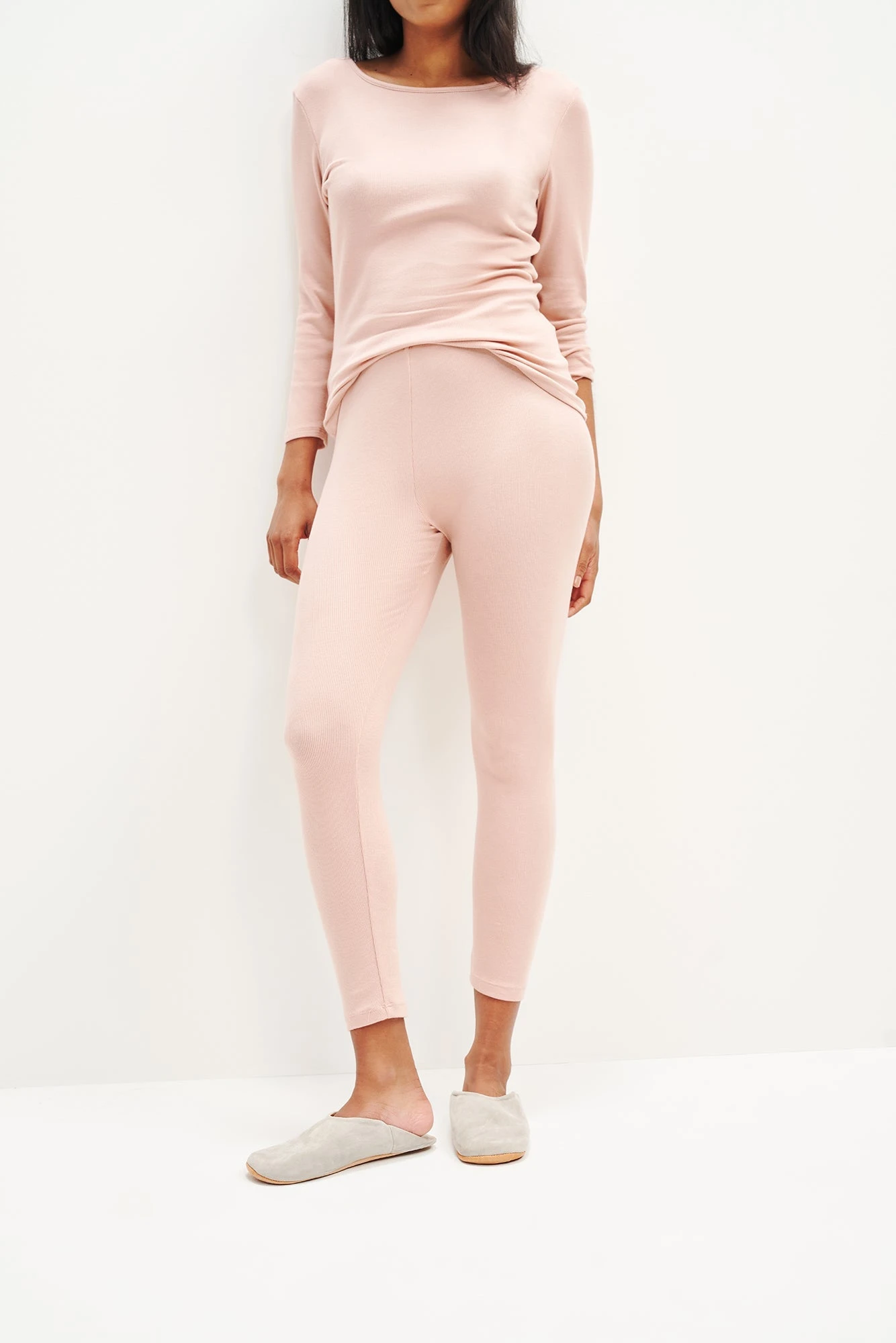 Magda Cropped Dream Rib Leggings - Rose 1 Magda Cropped Dream Rib Leggings - Rose