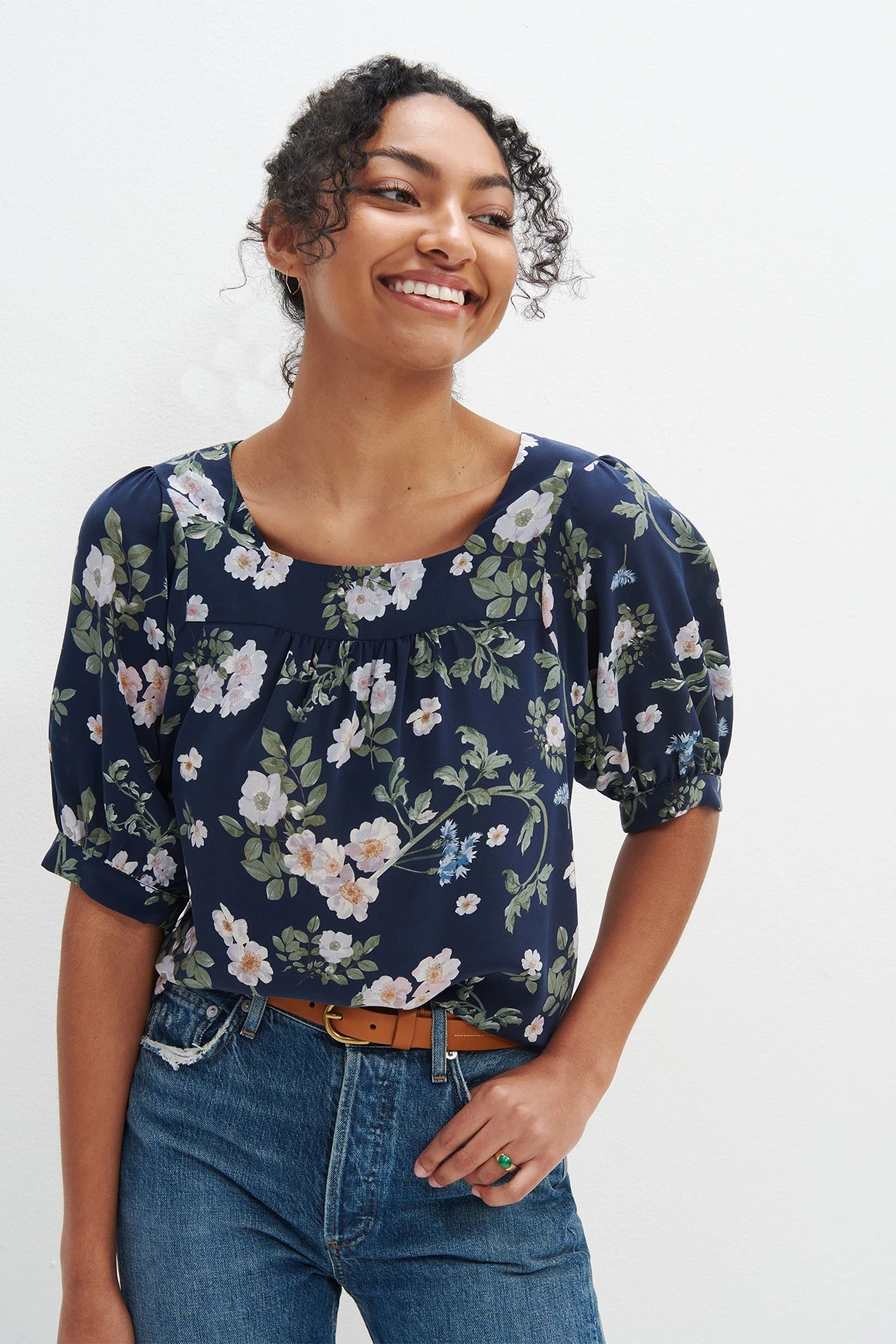 Edith Washable Silk Blouse - Petaluma Floral 1 Edith Washable Silk Blouse - Petaluma Floral
