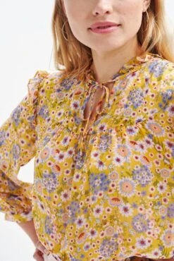 Camila Nouveau Silk Blouse - Midi Floral Sunflower -NovaWear Shop 0394 Camila Sunflower 0249 web 5353da4a a468 43cf 87b2 2f01aa15f52b