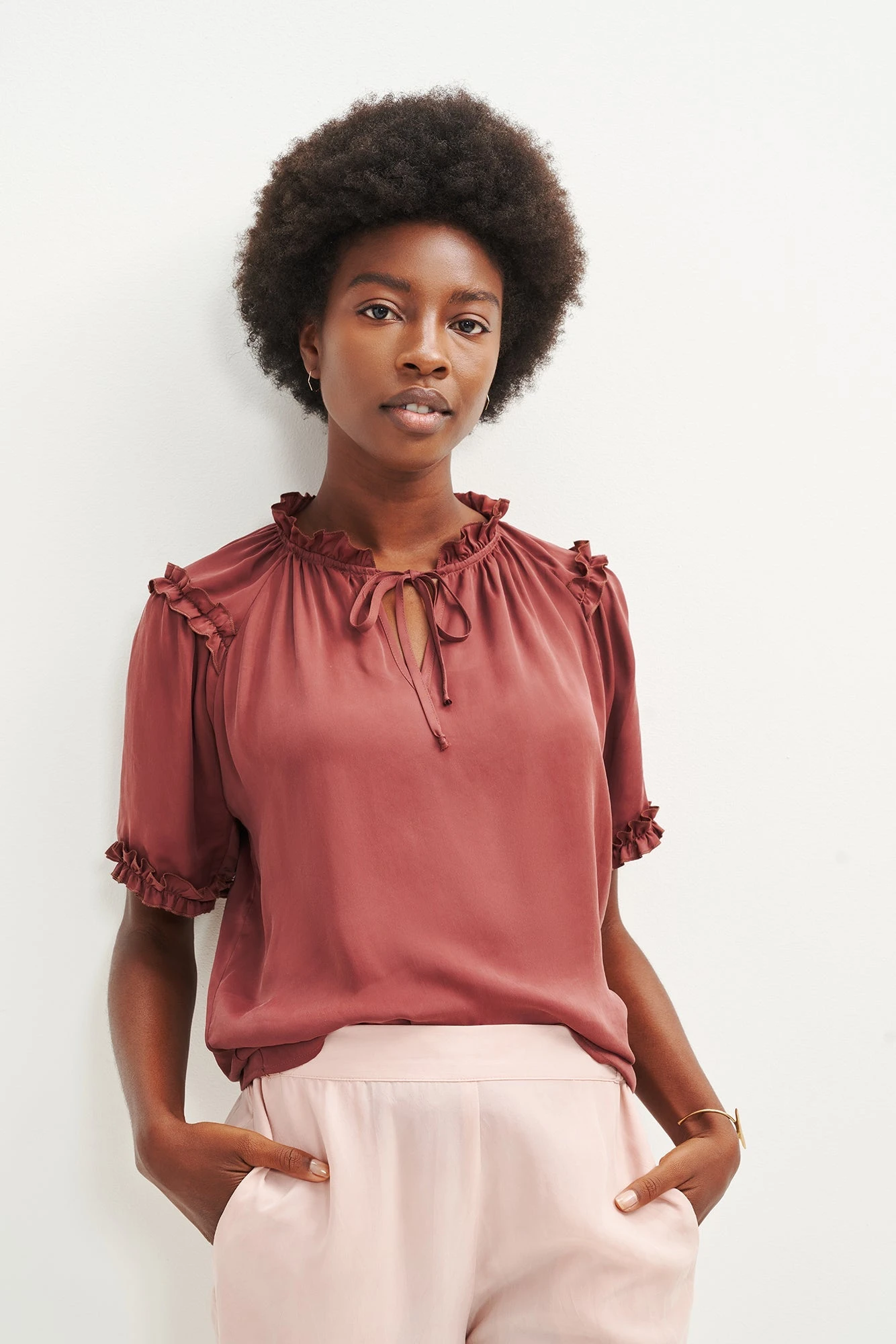 Zuri Cupro Blouse - Earth 1 Zuri Cupro Blouse - Earth