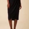 Sosi Washable Silk Wrap Skirt - Black