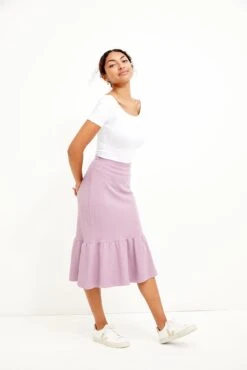 New Release 7 Melia Scallop Knit Skirt - Lavender