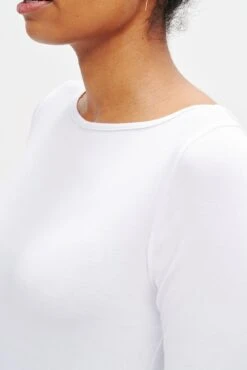 Francoise 3/4 Sleeve Dream Knit Tee - White -NovaWear Shop 0422 3Q Slv Francoise White 1127 web 26551826 8bfc 4e2e bbd9 813ed95669e8