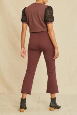 Beatrice Cropped Flare Pant -NovaWear Shop 0429 Beatrice Cropped Flare Mocha 3180 web