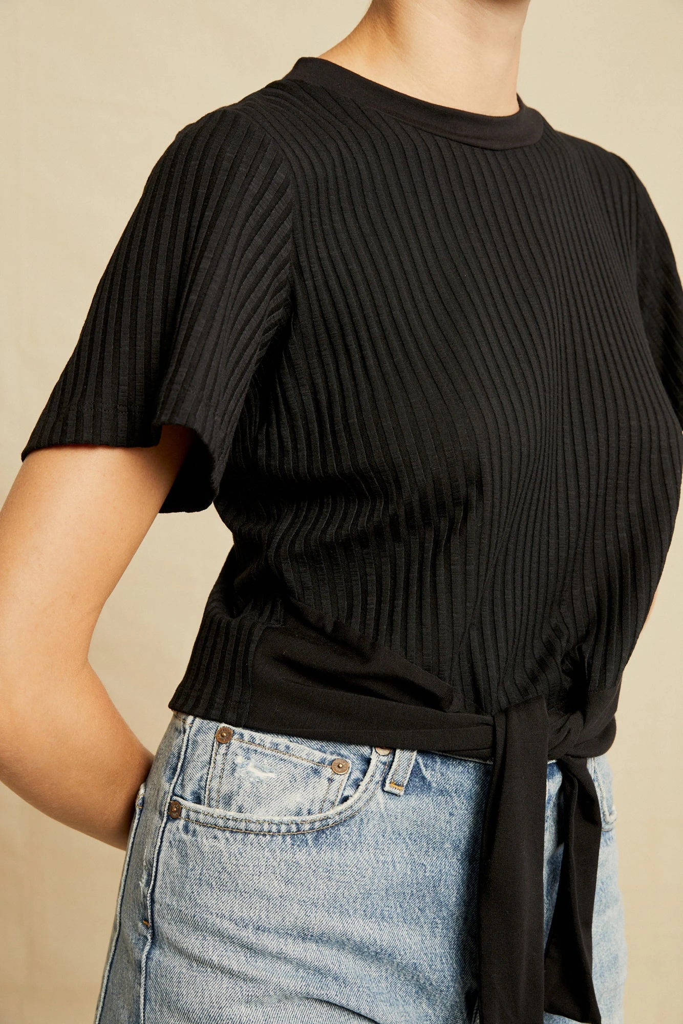 Jeanette Short Sleeve Tee - Black 1 Jeanette Short Sleeve Tee - Black