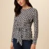 Jobeth Ecovero Blouse - Calico Navy