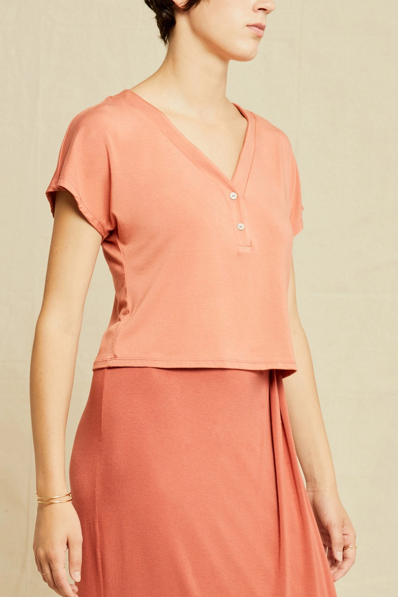 Juliet Dream Knit Tee - Hibiscus 2 Juliet Dream Knit Tee - Hibiscus - Image 2