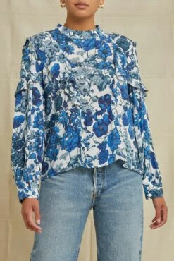 Clara Ecovero Blouse - Elsinore Blue