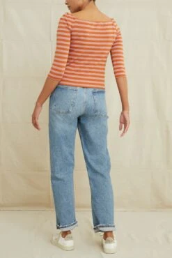 Amela 3/4 Sleeve Reverie Knit Tee - Quartz And Umber -NovaWear Shop 0590AmelaParisStripeQuartzUmber 1611 web 41a53675 f44c 44ca 84c1 68263c3cd3b8