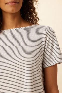 Roxie Reverie Slub Tee - Gigi White Stripe -NovaWear Shop 0595 Roxie Gigi Stripe White 4