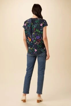 Renata Ecovero Blouse - Stella Floral Navy -NovaWear Shop 0607 Renata Stella Navy 3