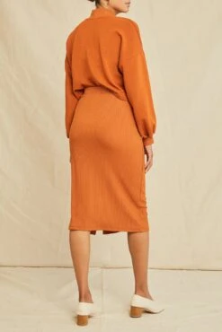 Gadot Paris Rib Skirt - Umber -NovaWear Shop 0612 Gadot Umber 0902 web 4430a032 7c13 4786 aebf f4b20e3fb38d