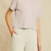 Tara Dream Rib Cropped Tee - Dawn