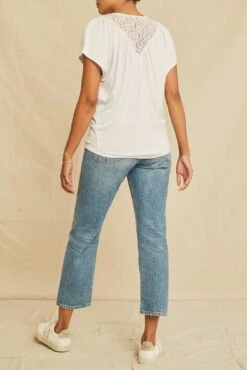 Mayr Lace Dream Knit Tee - White -NovaWear Shop 0675 Lace Inset Mayr White 1676 web 7dce766f 0627 4516 bcae 18da0ce1e116