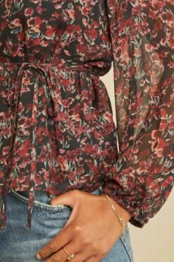 Yvonne Nouveau Silk Blouse -NovaWear Shop 0695 Yvonne Joshua Tree Floral 1630