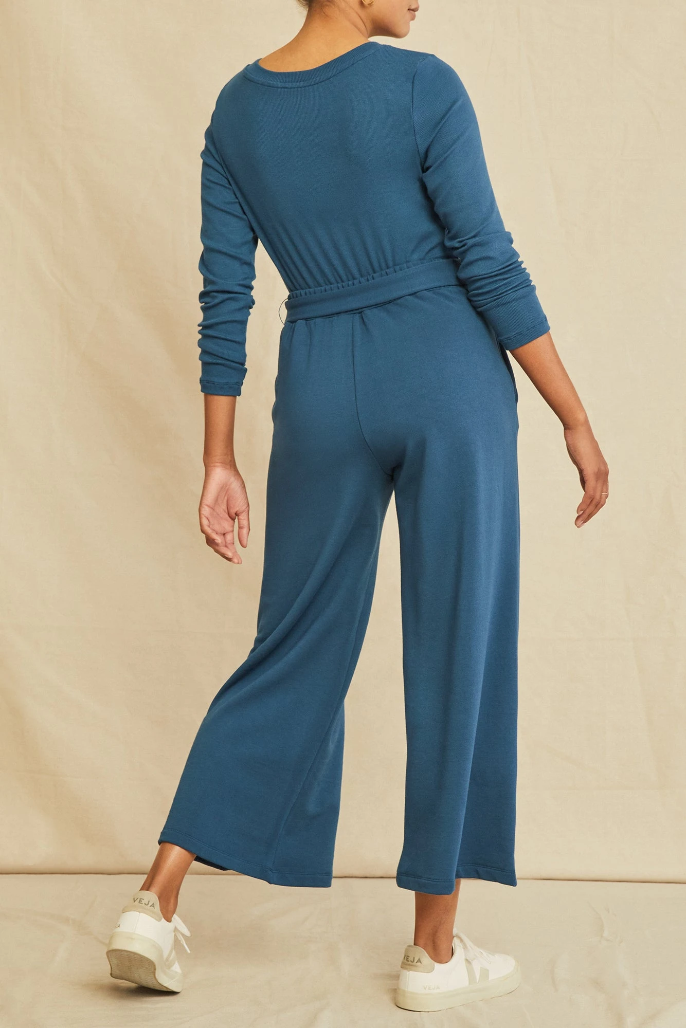 Eugenia Tie Waist Luxe Fleece Pants - Azure 3 Eugenia Tie Waist Luxe Fleece Pants - Azure - Image 3