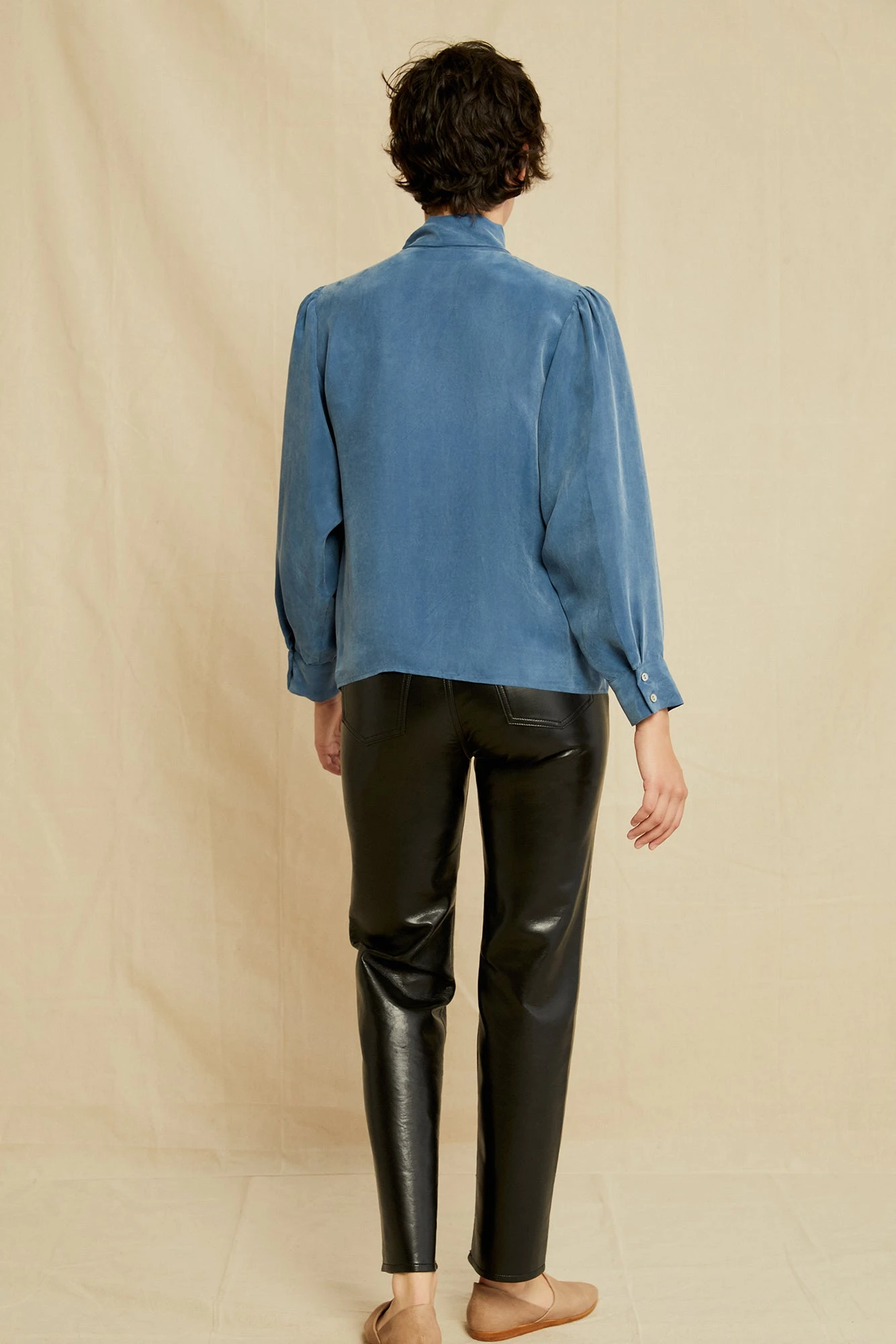 Olivet Cottonseed Cupro Blouse - Azure 4 Olivet Cottonseed Cupro Blouse - Azure - Image 4