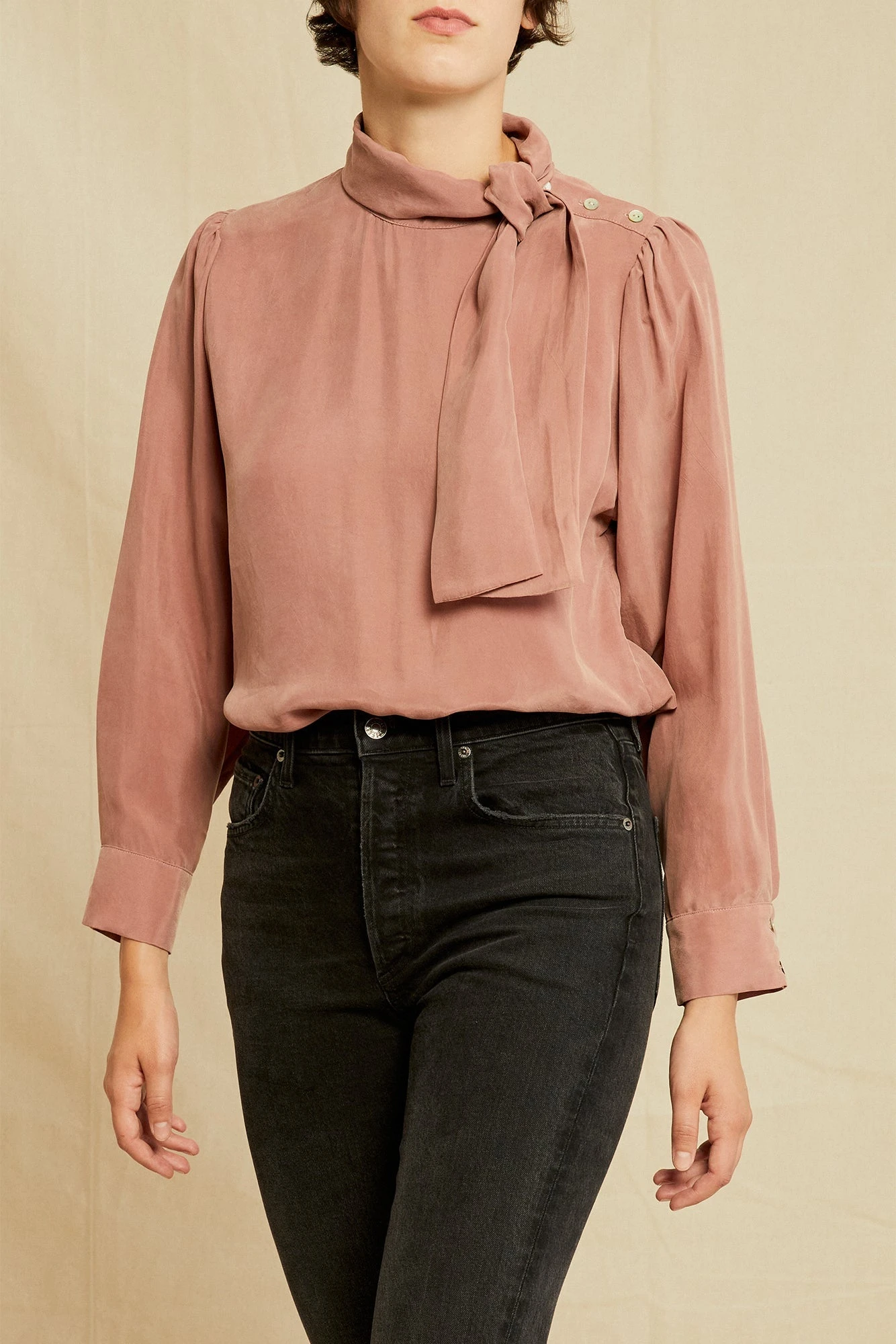 Olivet Cottonseed Cupro Blouse - Quartz 1 Olivet Cottonseed Cupro Blouse - Quartz