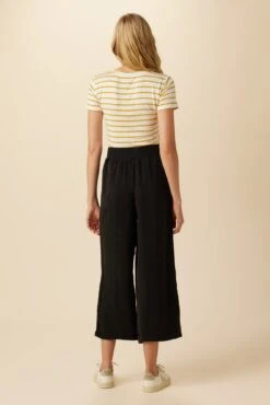 Salice Mixed Cupro Pants - Black -NovaWear Shop 0721 Salice Mixed Media Black 3