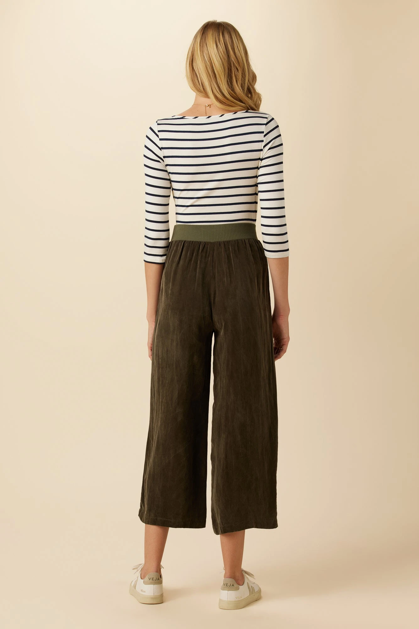 Salice Mixed Cupro Pants - Olive 4 Salice Mixed Cupro Pants - Olive - Image 4