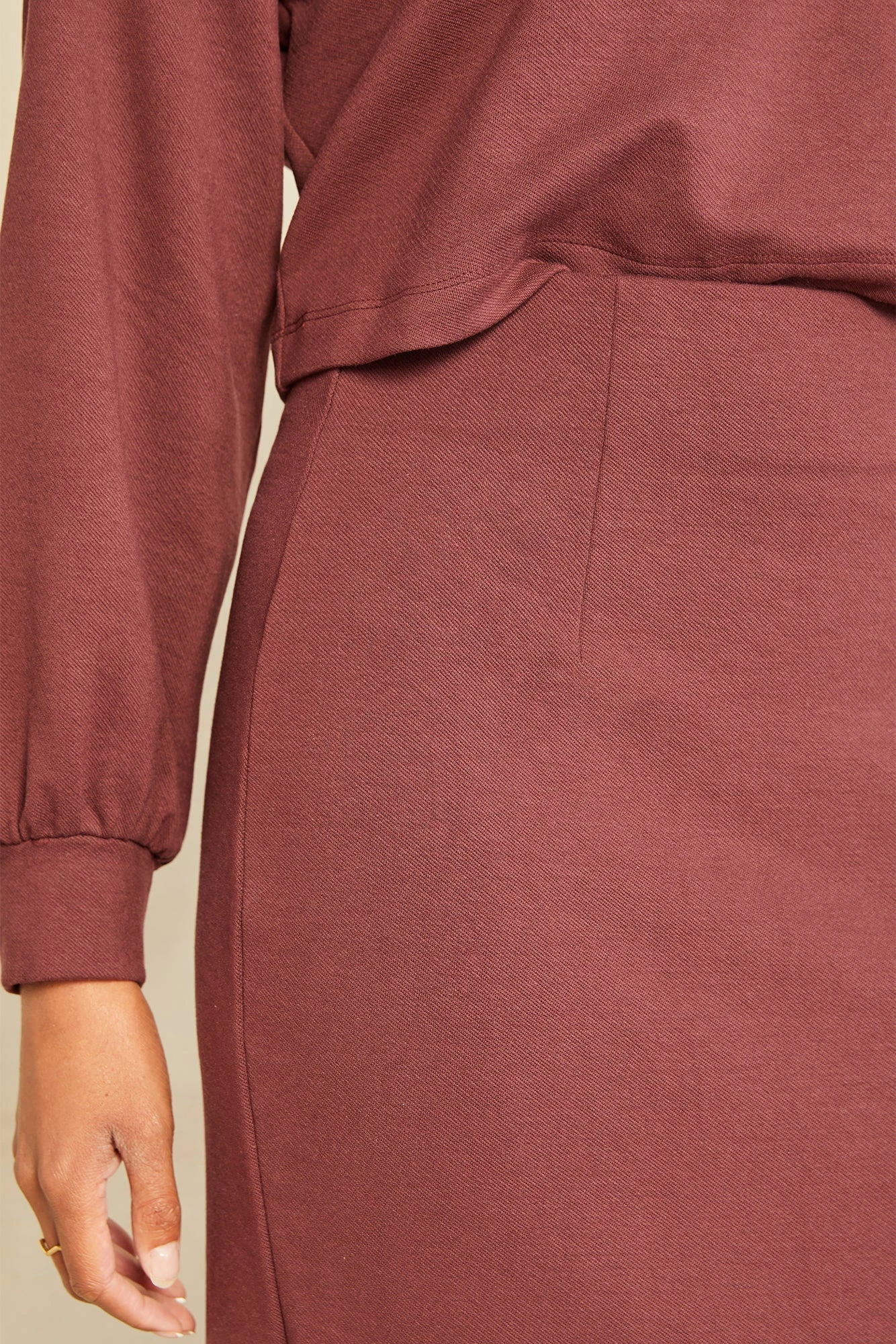 Alice Ponte Midi Skirt - Mocha 4 Alice Ponte Midi Skirt - Mocha - Image 4