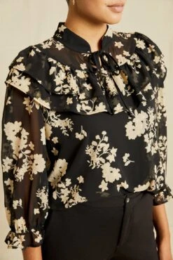 Myra Upcycled Blouse - Champagne Chiffon -NovaWear Shop 0758 Myra Chiffon Champagne Chiffon 10014 web