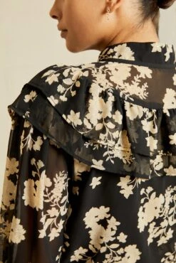 Myra Upcycled Blouse - Champagne Chiffon -NovaWear Shop 0758 Myra Chiffon Champagne Chiffon 10024 web