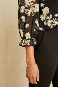 Myra Upcycled Blouse - Champagne Chiffon -NovaWear Shop 0758 Myra Chiffon Champagne Chiffon 10028 web