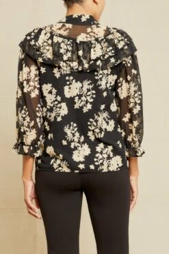 Myra Upcycled Blouse - Champagne Chiffon -NovaWear Shop 0758 Myra Chiffon Champagne Chiffon 9972 web