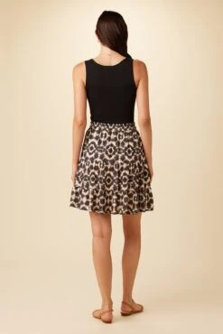 Lela Ecovero Skirt - Ink Flower -NovaWear Shop 0777 Lela Ink Flower 3